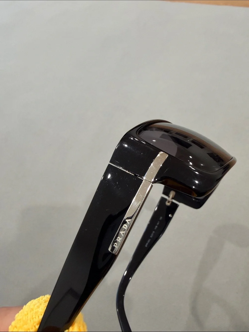 Prada SPR 08G 1AB-1A1 Black Shield Sunglasses – Made in Italy
